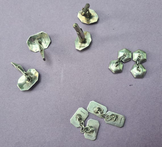 Boutons De Manchette Vintage ALP Italie - Ton Argenté - Années 50 - Occasion
