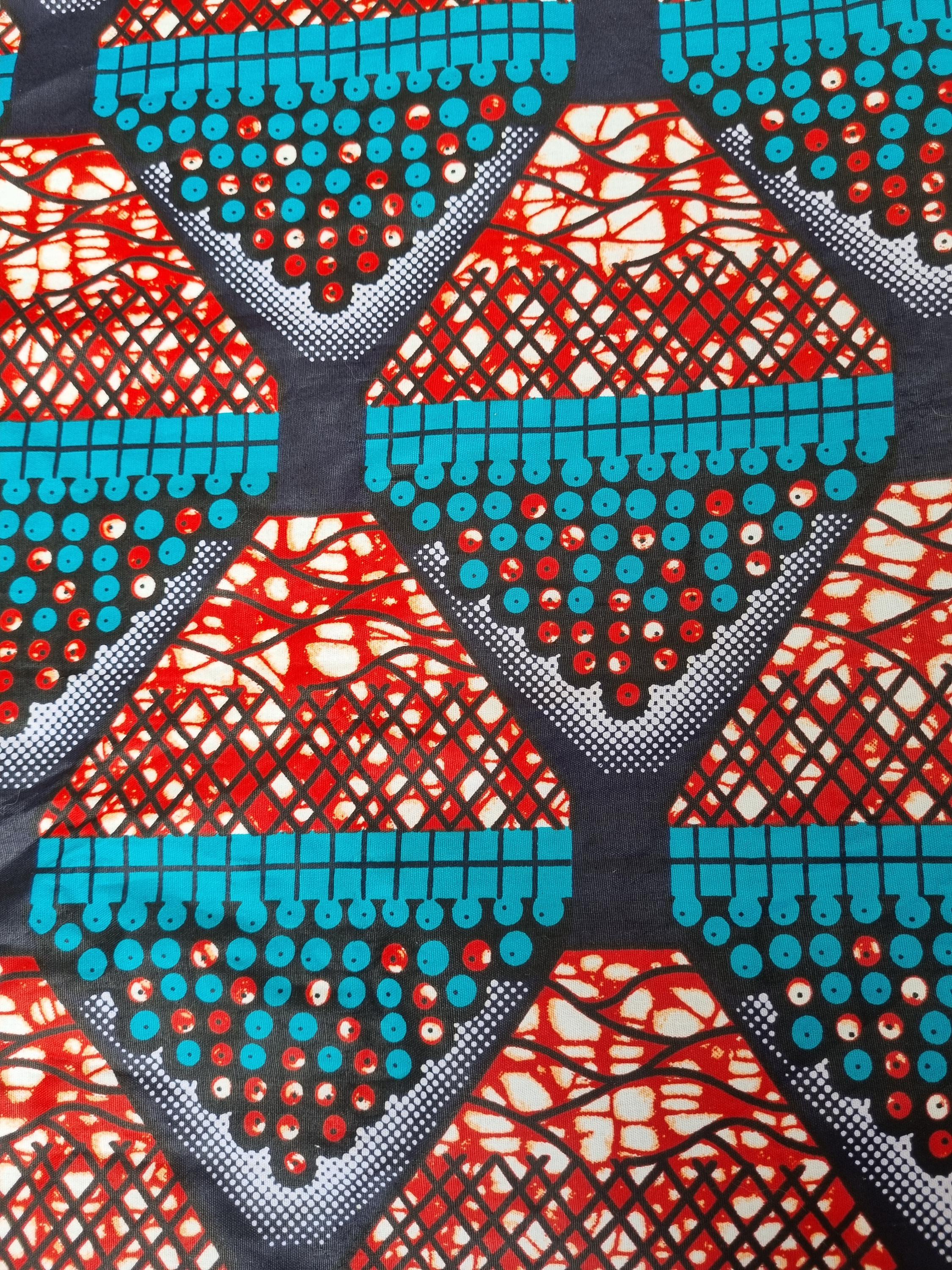 Vintage Dutch African Wax Veritable Hollandais 6 Yard Fabric