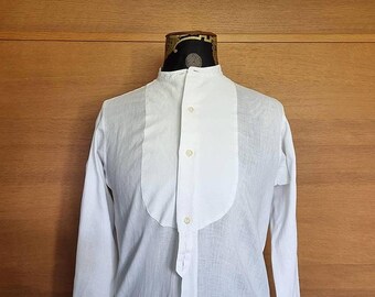 1960s Aertex marcella fronted formal shirt, with mother of pearl buttons collar size 14