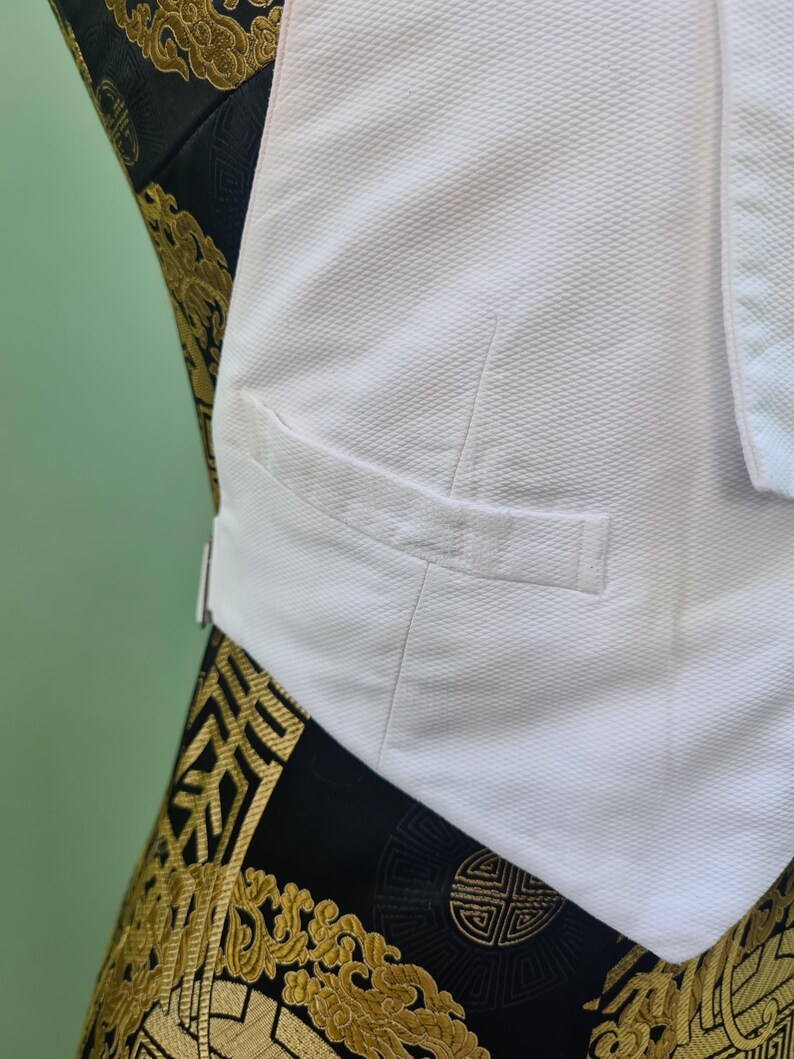 Austin Reed Formal Marcella Cotton Pique Dress Waistcoat 1950s With