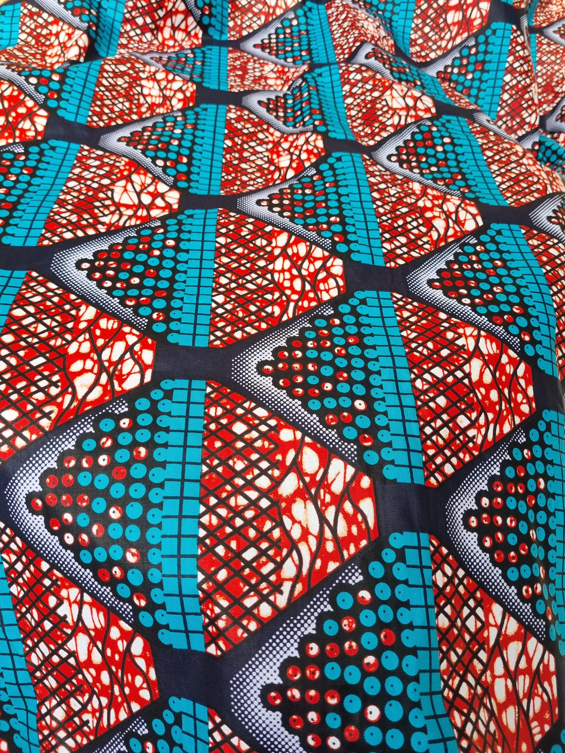 Vintage Dutch African Wax Veritable Hollandais 6 Yard Fabric
