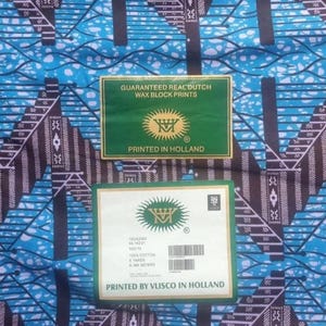 Deadstock Vlisco Dutch African wax veritable hollandais 6 yard fabric length