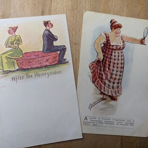 Original Edwardian humorvolle Postkarten