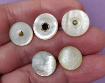 Vintage 1930s Mother of Pearl shirt accessories:  front collar studs