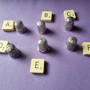 Antique sterling silver thimbles full English hallmarks, priced individually image 4