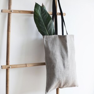 Linen Tote Bag / Natural Linen Bag / Grey Bag / Tote Bag image 4