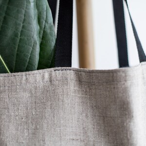 Linen Tote Bag / Natural Linen Bag / Grey Bag / Tote Bag image 2