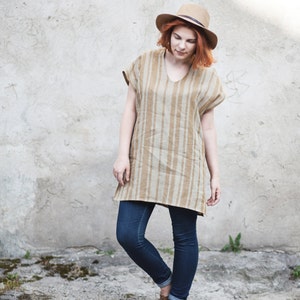 SALE!!!!!! Linen Tunic Top / Women's Top / Women's Linen Dress / Mustard Tunic