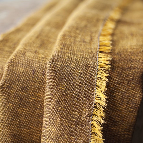 Linen Scarf / Mustard Yellow Colour/ / Unisex Scarf