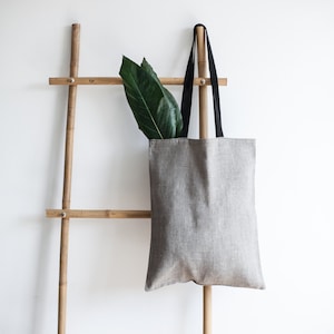Linen Tote Bag / Natural Linen Bag / Grey Bag / Tote Bag image 1