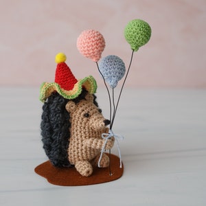 Crochet Amigurumi Hedgehog.Hedgehog Crochet Pattern.Amigurumi.Tutorial PDF.Birthday Celebration Hedgehog.DIGITAL PATTERN