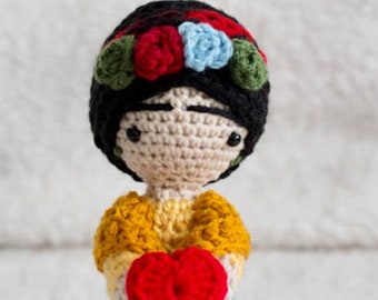 Hand Made Crochet Amigurumi Mexican Doll - FridAmigurumi