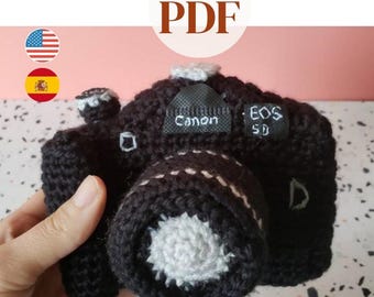 Amigurumi Camera Crochet Pattern, Reflex Camera Toy (PDF)