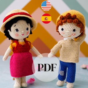 Heidi y Peter. 2 Amigurumi dolls pattern PDF. Heidi from the Alps and her best friend Peter. Heidi y su mejor amigo Pedro. Download PDF