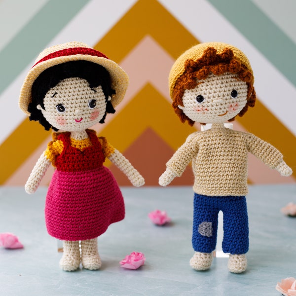 Heidi y Peter. 2 Amigurumi dolls pattern PDF. Heidi from the Alps and her best friend Peter. Heidi y su mejor amigo Pedro. Download PDF