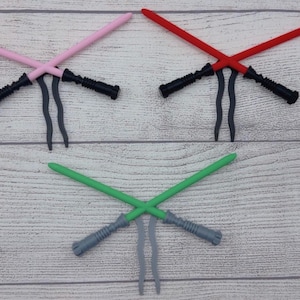 Lightsaber Hair Pin | Star Wars Inspired Hair Sticks | Jedi Cosplay Hair Accessory | 3D Printed Bun Holder Gift image 2