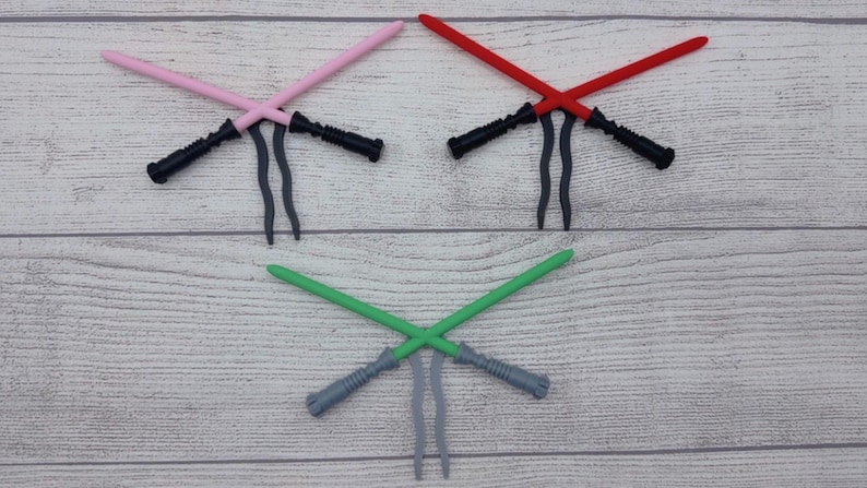 Lightsaber Hair Pin | Star Wars Inspired Hair Sticks | Jedi Cosplay Hair Accessory | 3D Printed Bun Holder Gift image 2