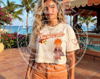 Crop top Karol G Tropicoqueta, concertoutfit, gelimiteerd drop-T-shirt