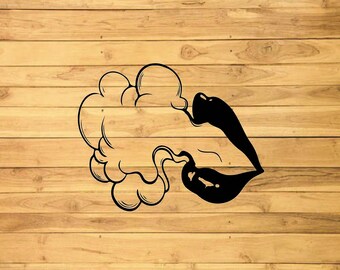 Download Lips With Smoke Svg Etsy