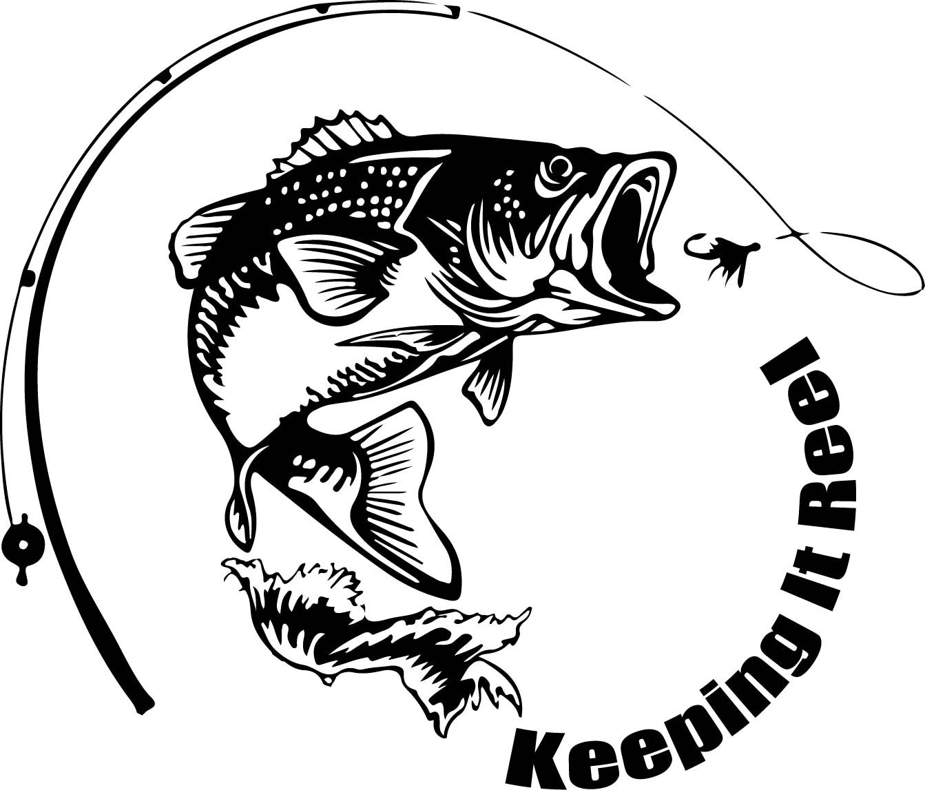 Bass fish silhouette Fishing cut file gone fishing vector | Etsy