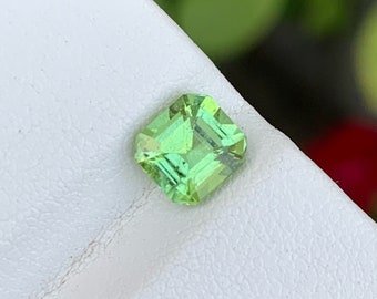1,75 carats Indicolite Mint Green Tourmaline Stone Emerald Cut Natural Loose Gemstone d’Afghanistan pour anneaux Pierre de tourmaline afghane