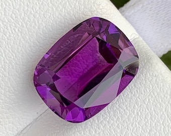 Améthyste pourpre royal 12,20 carats, taille coussin, pierre précieuse naturelle du Brésil pour bijoux, taille de bague parfaite, pierre précieuse améthyste en vrac