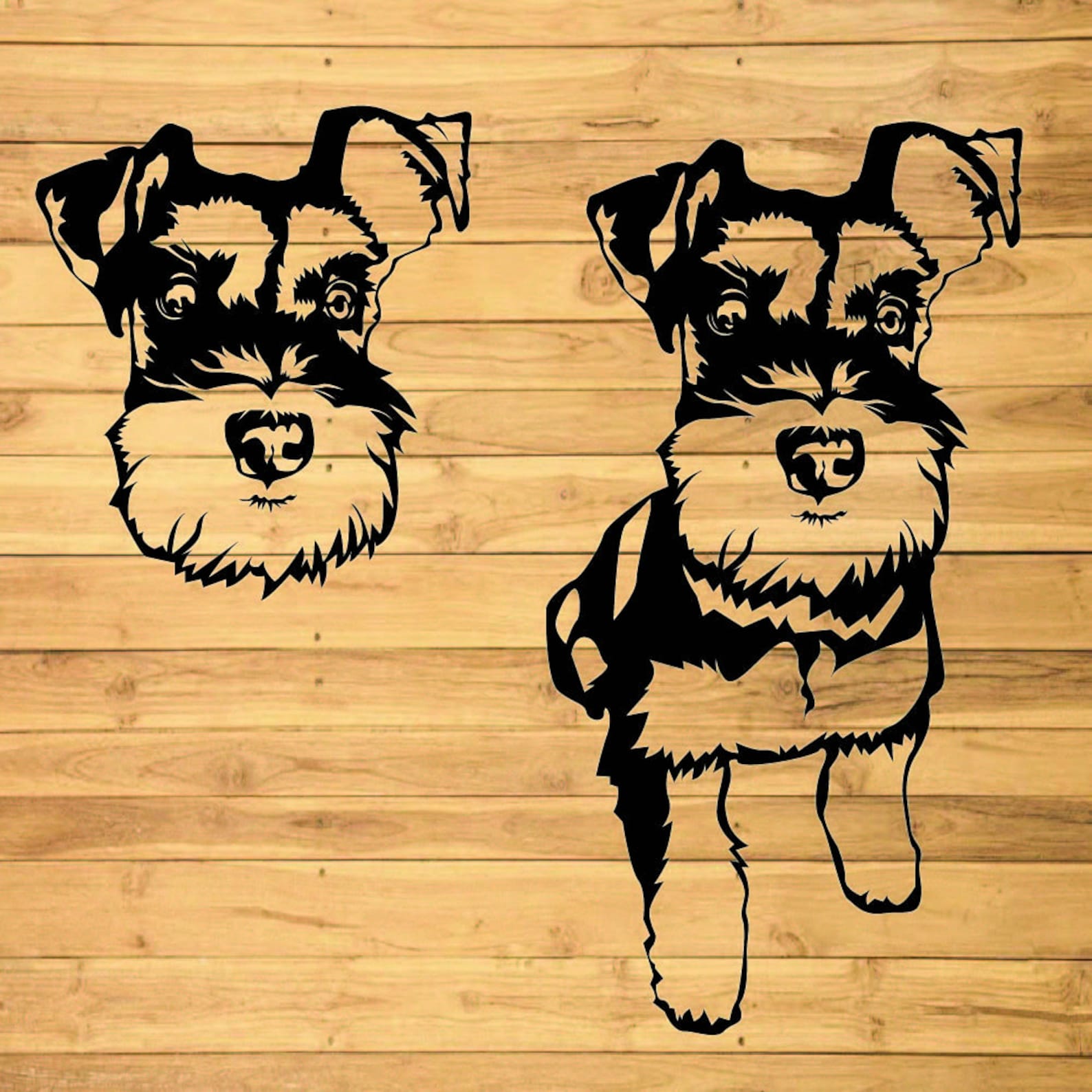 Miniature Schnauzer SVG Silhouettes Dxf Dog Peeking SVG for - Etsy