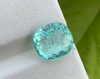5.55 Carats Paraiba Tourmaline Stone Cushion Cut Natural Gemstone from Mozambique for Jewelry Perfect Ring Size Loose Tourmaline Gemstone