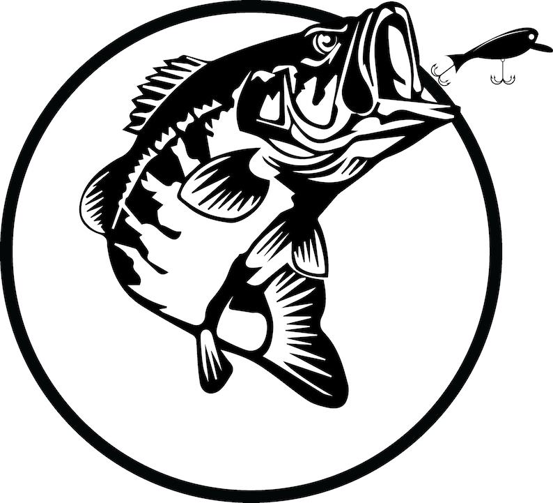 Download Bass fish silhouette Fishing cut file gone fishing vector ...