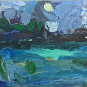 At the Pond original oil painting