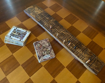3 Track- Wood Only Style Wine Stave Cribbage Board-Wood Cribbage Board-Cribbage Boards-Custom Cribbage Board-Cribbage Board