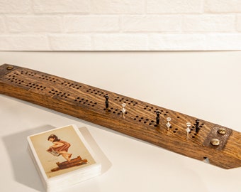 60 Hole Cribbage Board-Cribbage-Wood Cribbage Board-Cribbage Boards-Cribbage Board Handmade
