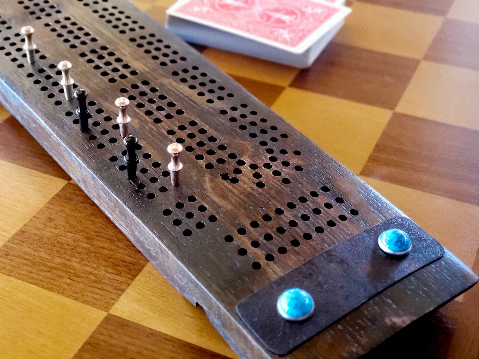 Blue Style Cribbage Board wood Cribbage Boardcribbage Etsy