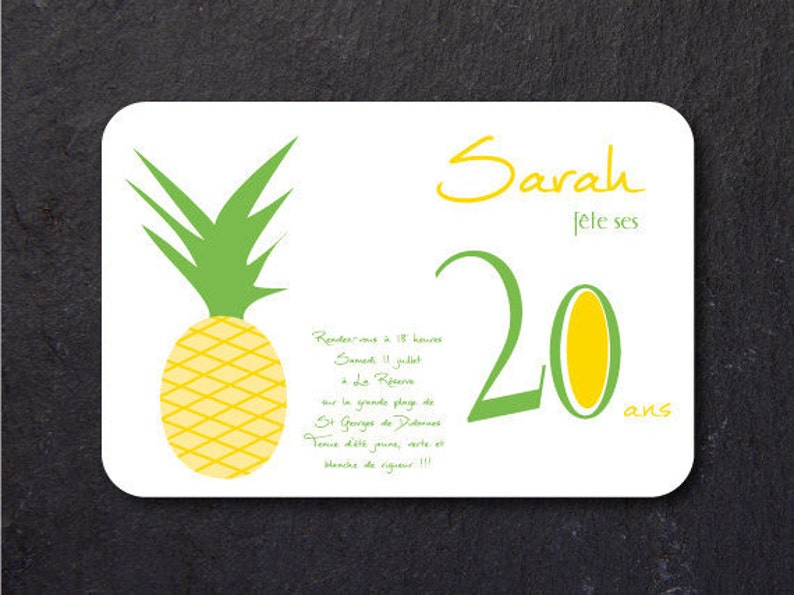 Invitation Anniversaire Ananas Etsy Invitation Anniversaire Ananas Etsy