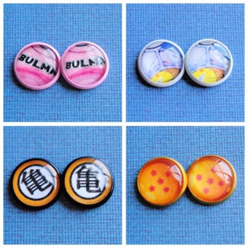Boucles doreilles Dragon Ball Z Bijoux Anime Bulma Etsy