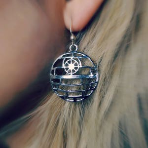 BACKORDER READ DESCRIPTION Death Star Earrings Star Wars Jewelry Darth Vader Star Wars Earrings image 2