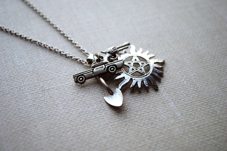 Dean Winchester AntiPossession Symbol Supernatural Charm Necklace The Family Business Sam Winchester