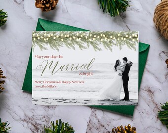 Married & Bright Christmas – Digital Holiday Card Template
