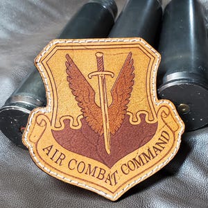 Air Combat Command Leather Patch – USAF ACC Emblem – Handcrafted Military Patch