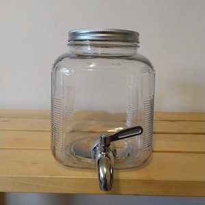 1 Gallonen Glas Getränkespender | Lässige Trinkgefäße | Einzigartige Glaswaren | Reisespender | Party Deko | Wasserspender | Küchenutensilien