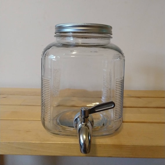 1 Gallon Glass Drink Dispenser Casual Drinkware Unique Glassware