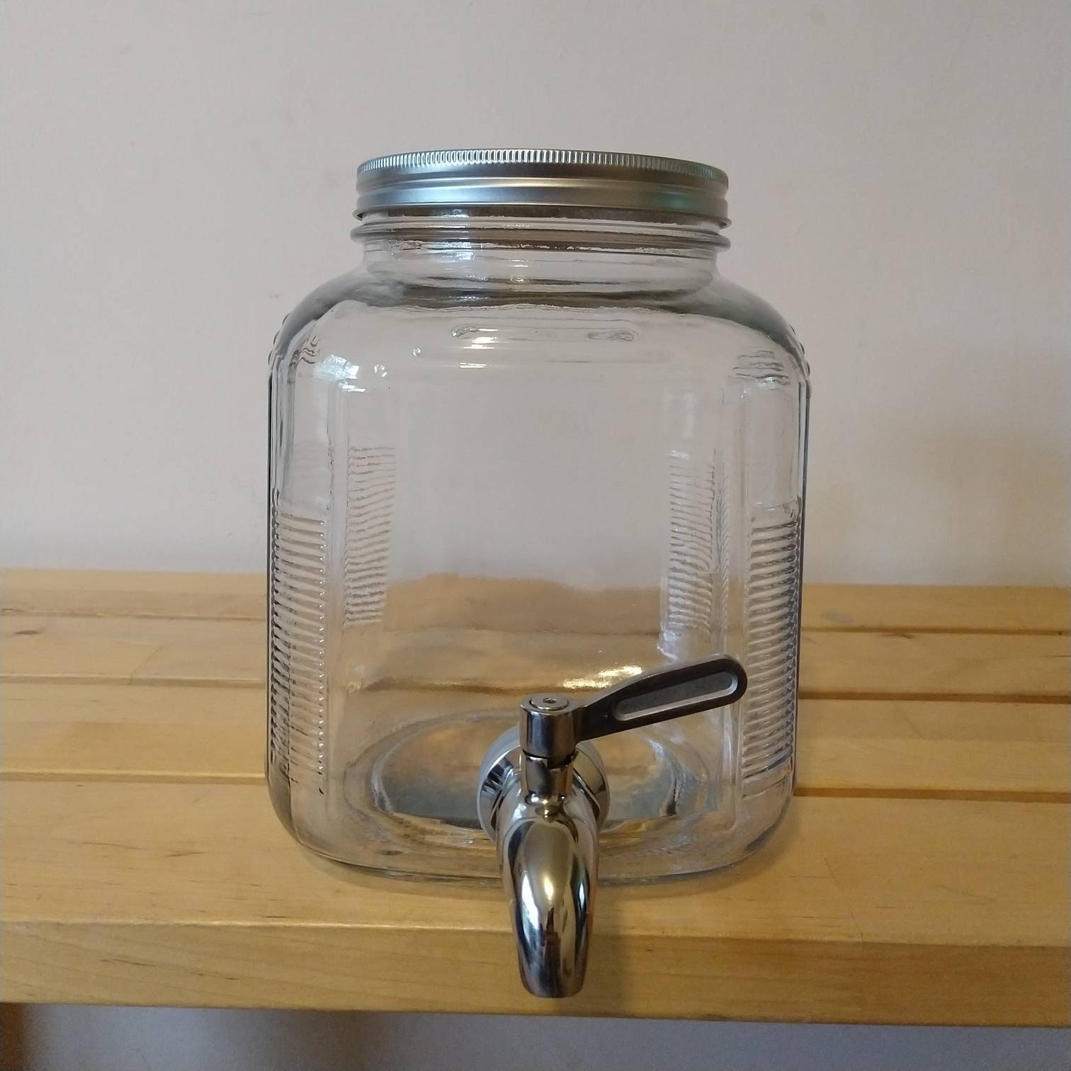 Glass Drink Dispenser for Parties - Set of 2-1 Gallon Glass Jar Beverage  Dispensers with Stand - Drinkware, Facebook Marketplace