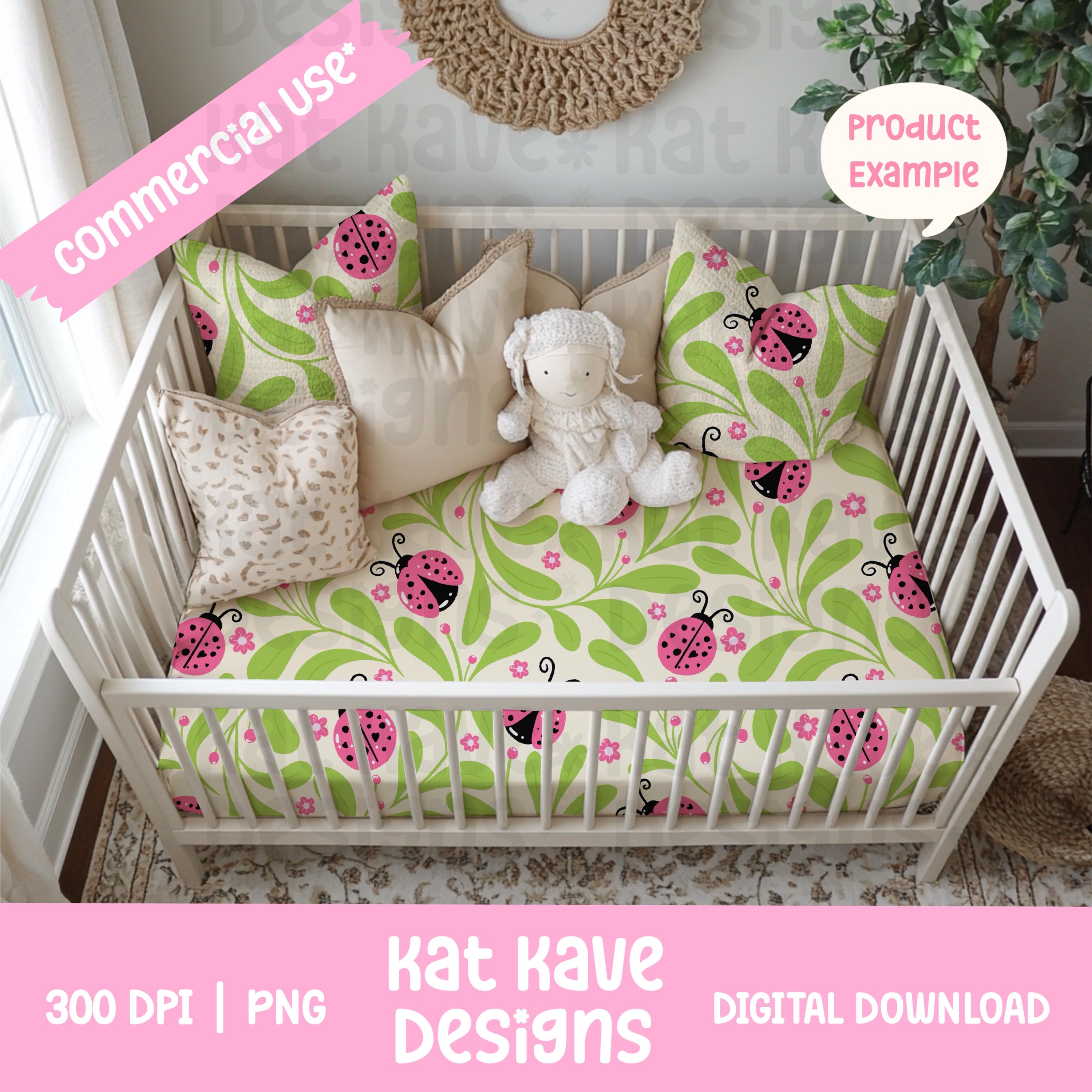 Pink Whimsical Ladybug Floral Seamless Pattern – Spring Garden Print ...