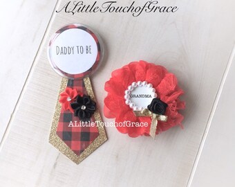 Baby shower Daddy grandpa boutonniere Dr Seuss The cat in the hat thing 1 /& 2