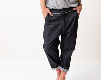 oleno harem denim pants