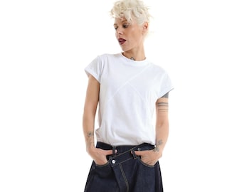 Cuffed White T-Shirt