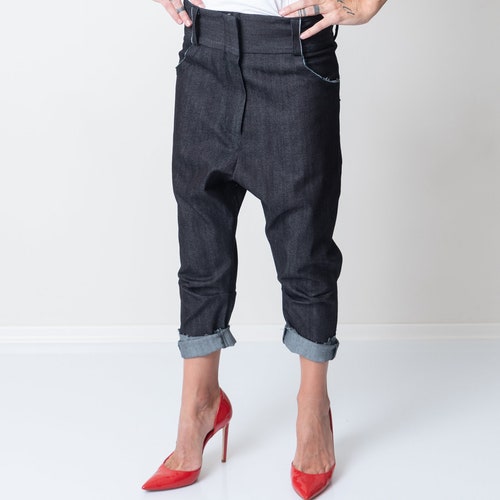 Grey Harem Loose Pants Wide Leg Pants Women Drop Crotch | Etsy