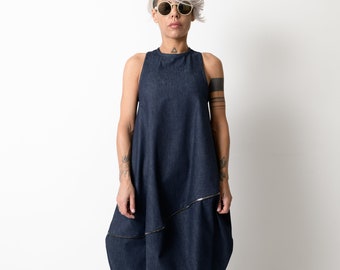 Jeans Tunika, Oversize Kleid, Plus Größe Kleid, Maxi Kleid, Umstandskleid