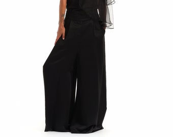 Black High Waisted Palazzo Pants