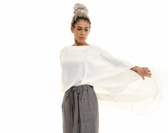 Off-The-Shoulder Maxi Tunika in Weiß